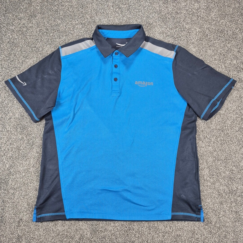 Luly Yang Amazon Active Polo Mens Large Blue Uniform Short Sleeve